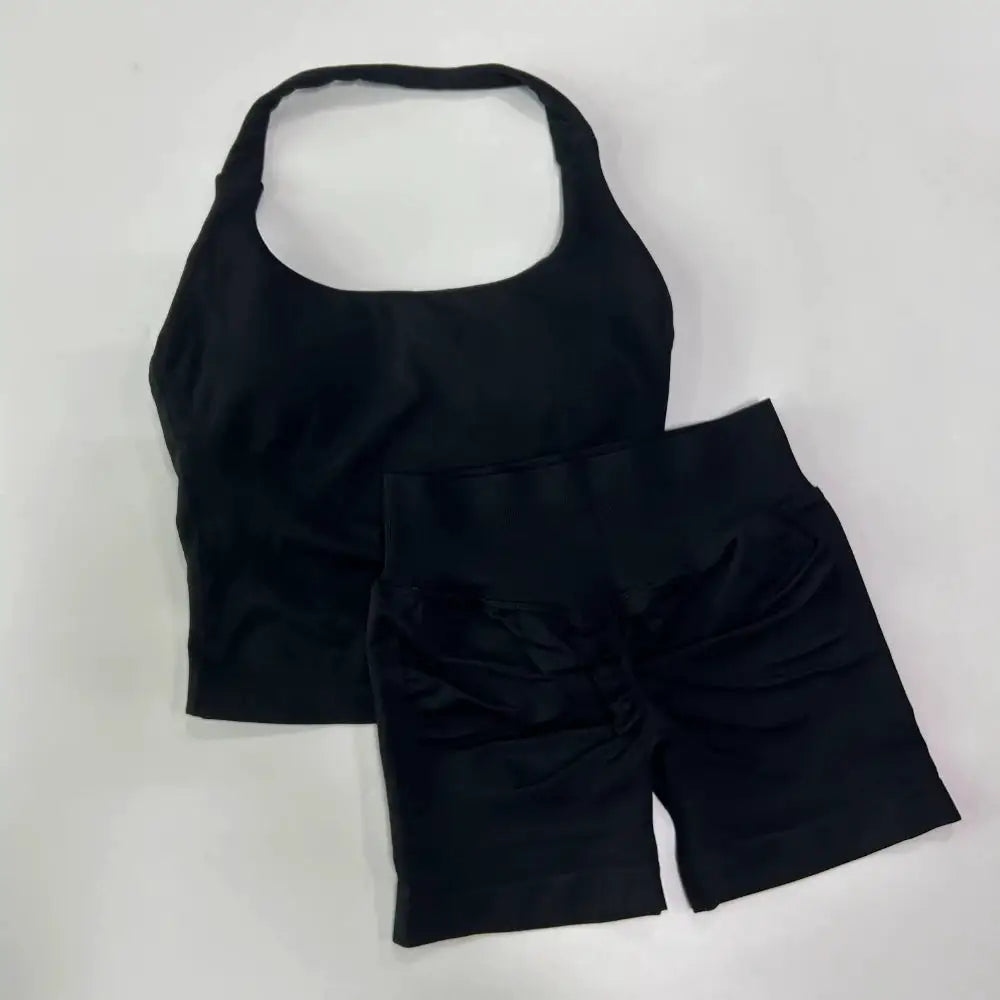 Gym Set Women Backless Halter High Waist Seamless — product view 9