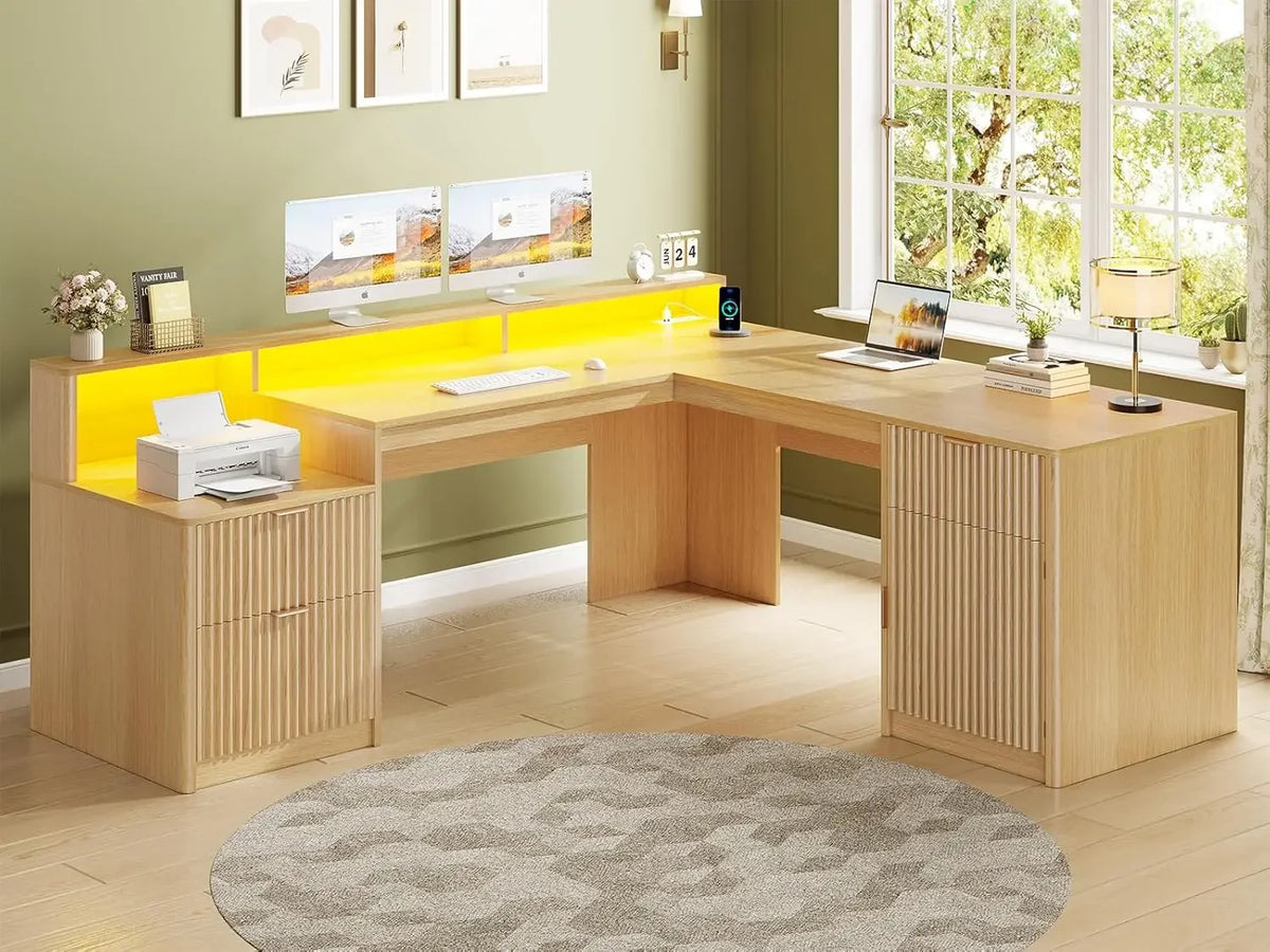 Wooden Office Desk With Drawers
