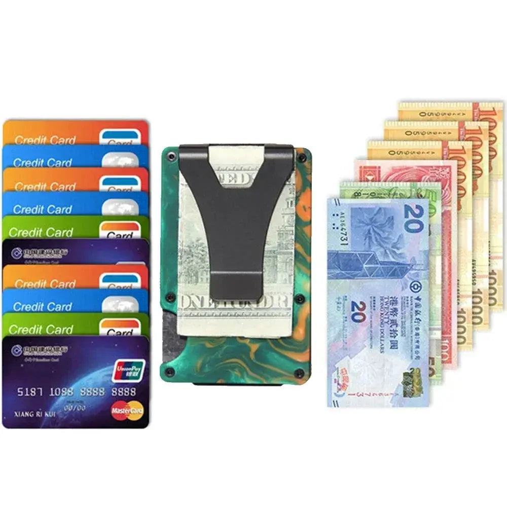 Minimalist Slim Wallet For Men With Money Clip RFID Blocking