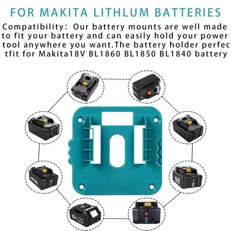 Universal 18V Battery Holder for Makita Milwaukee Dewalt