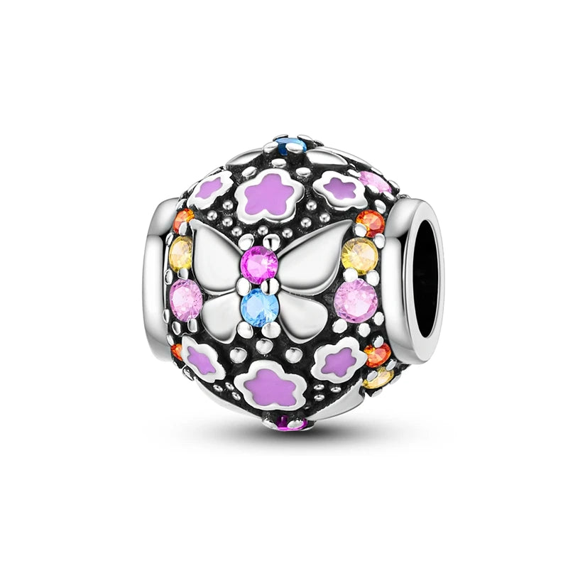 Silver Plated Dangle Charm Beads