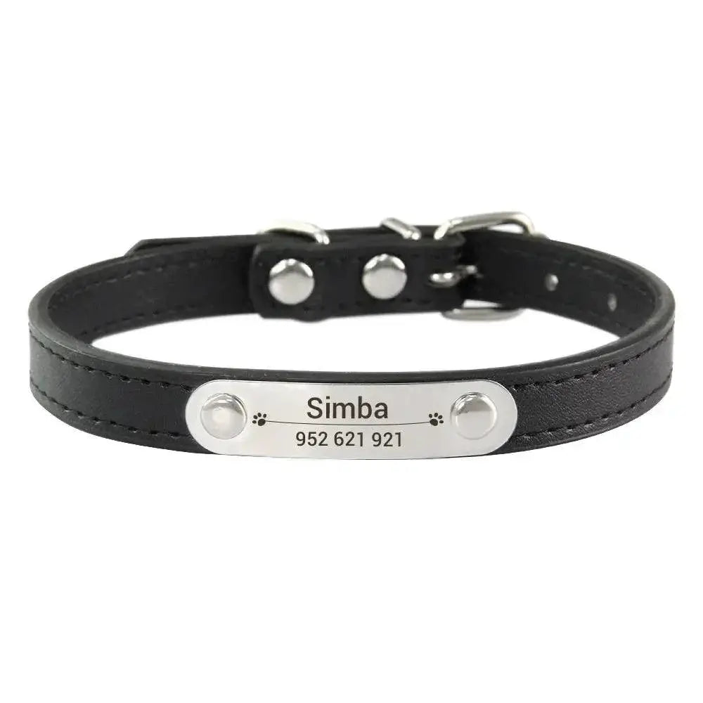 Engraved ID Pink Dog Collar for Pets — Red