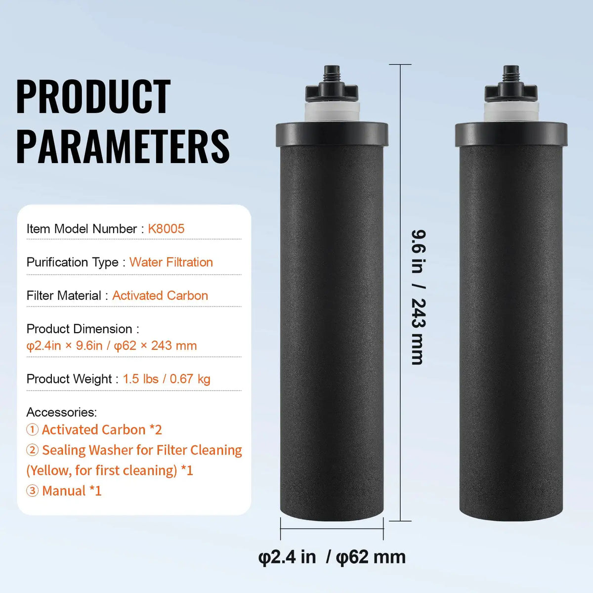 SucceBuy Water Filters Replacement Purification Elements — product view 8