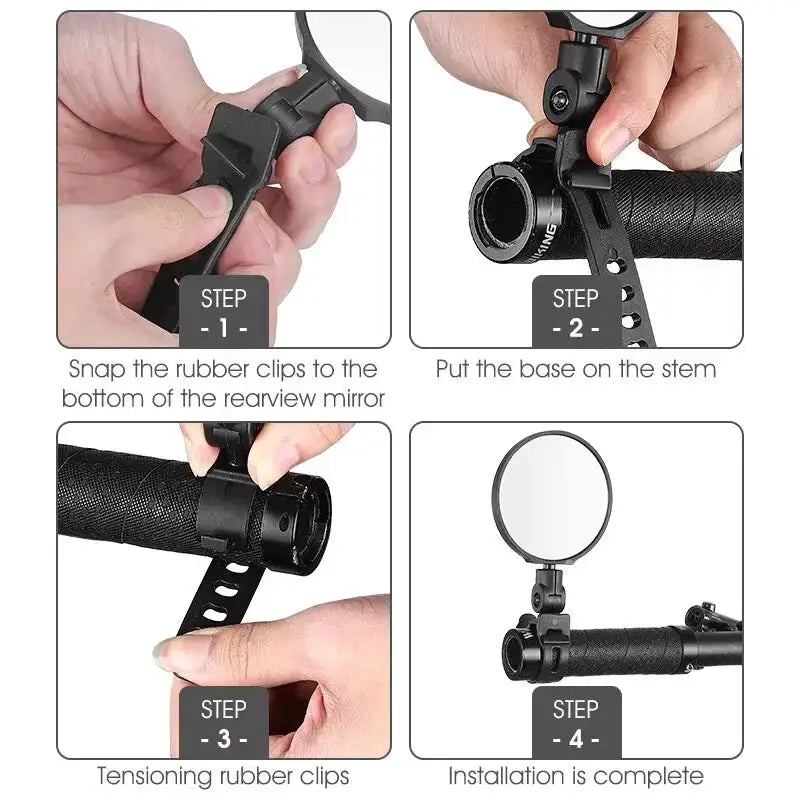 Universal Bicycle Rearview Mirror Adjustable RotateWide-Angle Cycling HandlebarRear View for MTB Road Bike Accessories