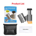 Mini Pocket Microscope Kit 60x Handheld LED Light Kids