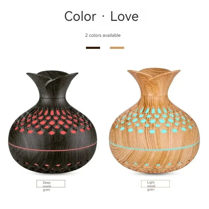 Wood Grain USB Aroma Diffuser Humidifier 300ml With LED