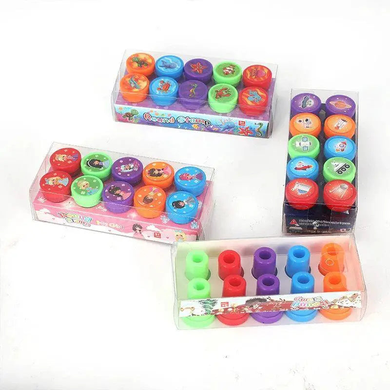 Assorted Kids Self Ink Stamps Variety Pack Gift Set