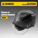 BIBEE Electric Motorcycle Helmet Summer Breathable Electric Bike Open Face Helmet Men Women Dual Lenses Jet Scooter Half Helmets