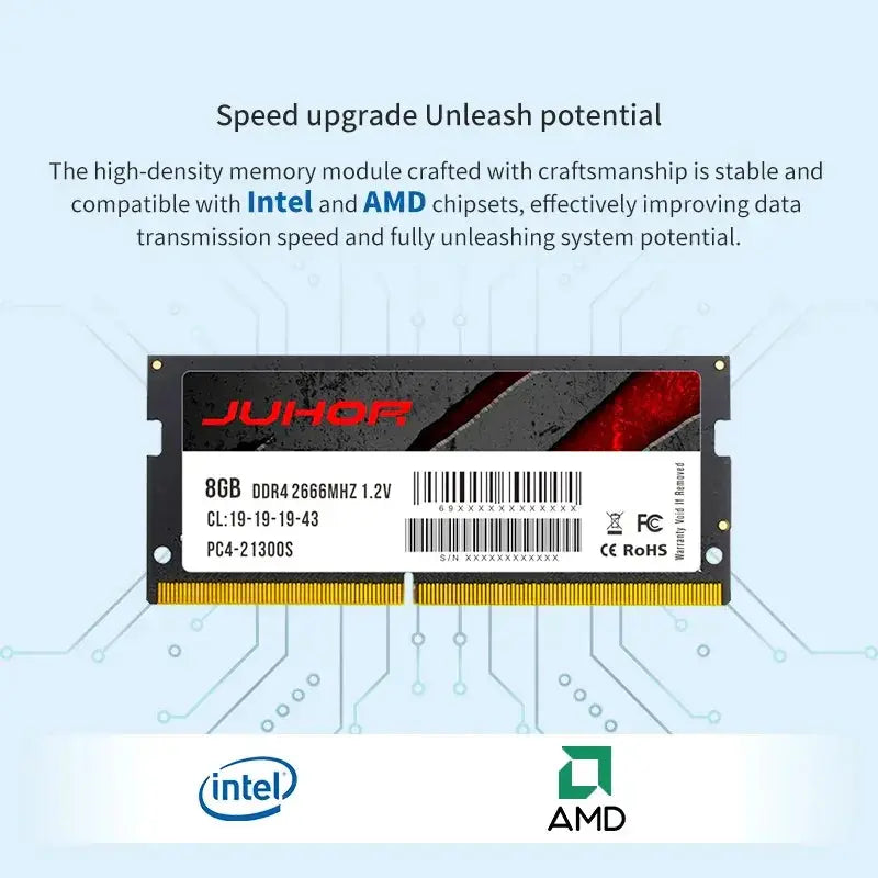 JUHOR Laptop RAM DDR4 DDR5 SODIMM 8GB 16GB 32GB Memory