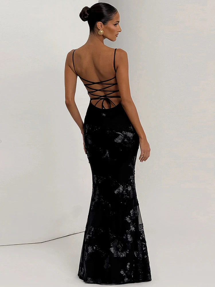 NIBBER Backless Bandage Dress