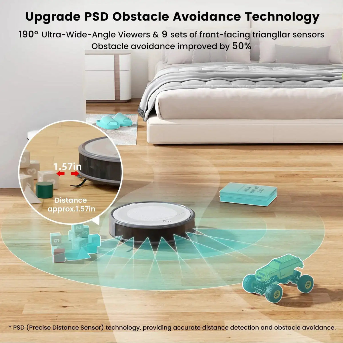 Lefant M310 Robot Vacuum Cleaner– 4500Pa Suction, Ultra-Slim & Quiet, PreciSense Obstacle Avoidance, WiFi/App/Voice Control
