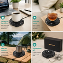 SR 09 Digital Electric Cup Warmer Constant Temperature Coaster PTC Heating Pad 3 Settings Auto Off Tea Milk Water Home US EU Mug