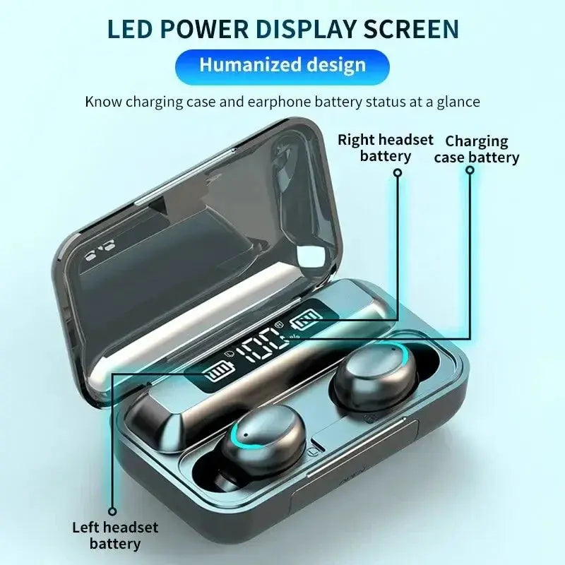 F9 Wireless Earphones Bluetooth TWS LED Display Waterproof