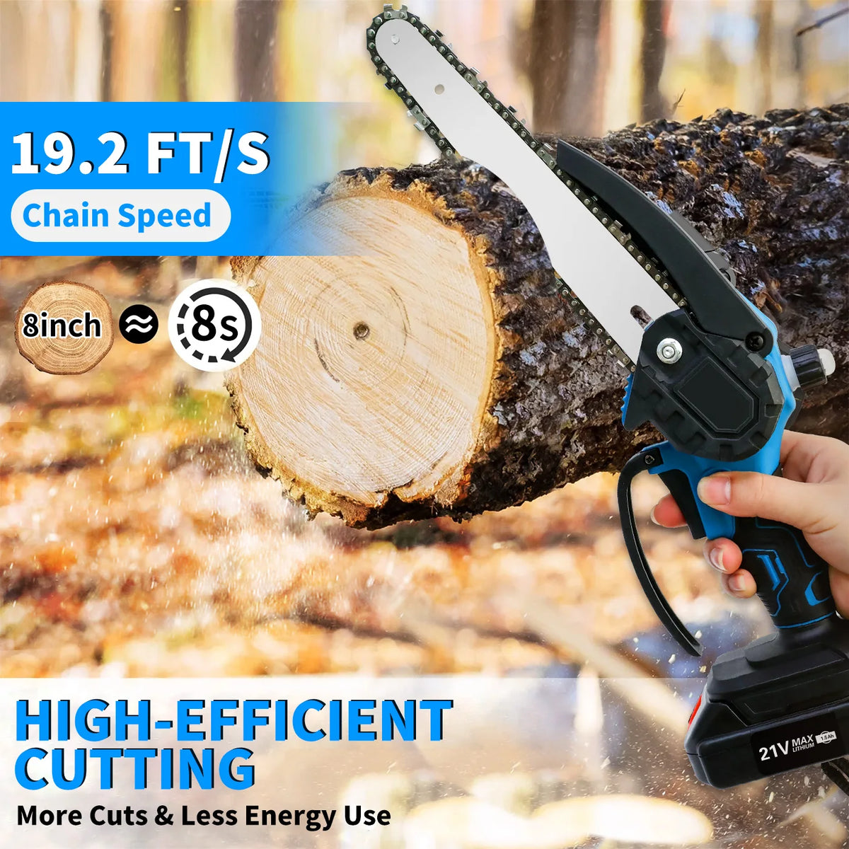 Cordless Handheld Chainsaw Electric with Batteries Chains — product view 2