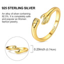 Ring Sterling Silver Sparkling Gold