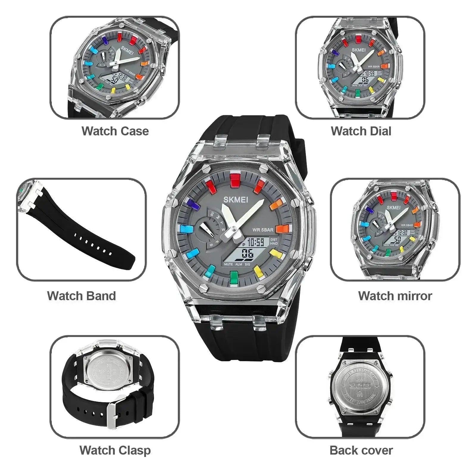 SKMEI Outdoor Men LED Digital Watch Durable Wristwatch