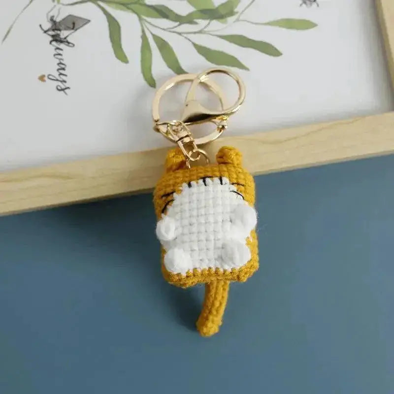 Cute Cat Crochet Keychains Keyring Pendant Charm Gift