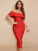 BEAUKEY Ruffle Bandage Dress