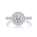 Flower Moissanite Ring in Sterling Silver