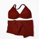 Seamless Yoga Set Women Strappy Bra High Waist