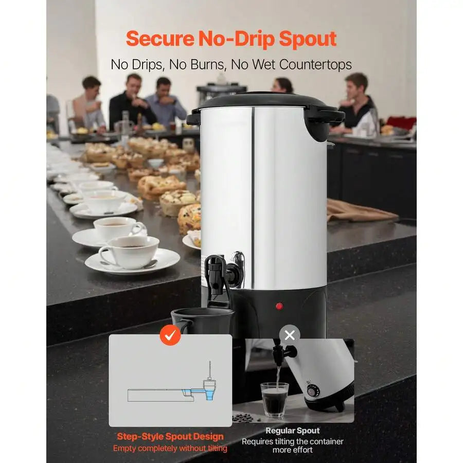 Commercial Coffee Urn, Cup L Hot Beverage Dispenser With Dripless — product view 5