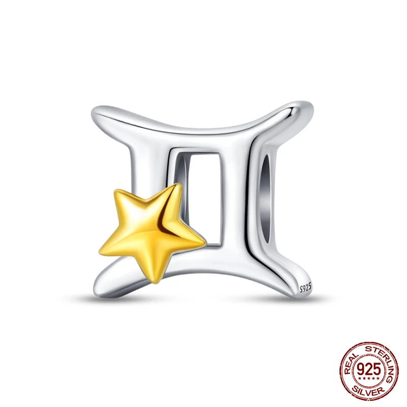 Sterling Silver Constellations Charm Golden