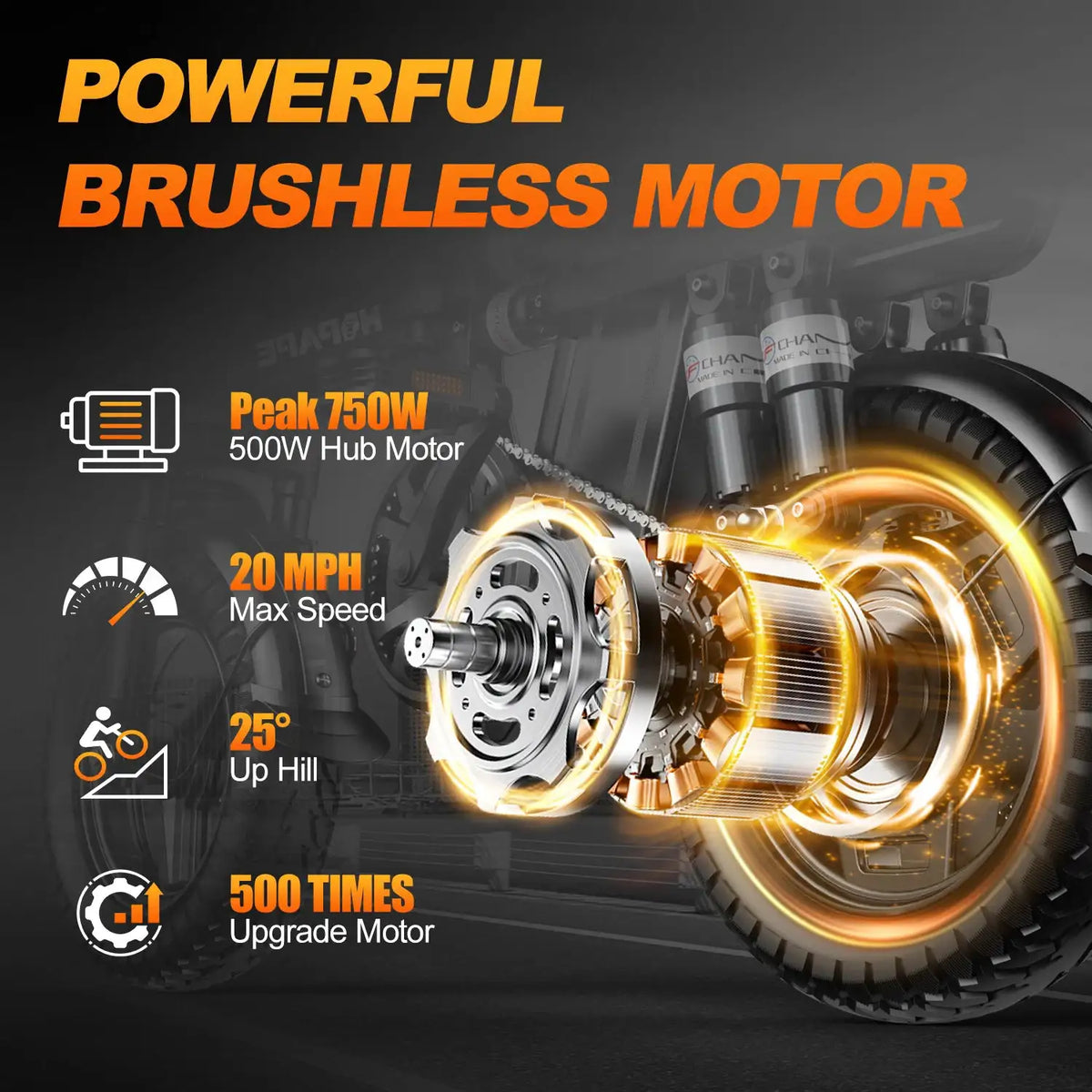 48V 15AH Battery EBike 20+MPH 750W Folding Electric Bike 30 Miles Max Range Electric Bike for Adults 14" Fat Tire