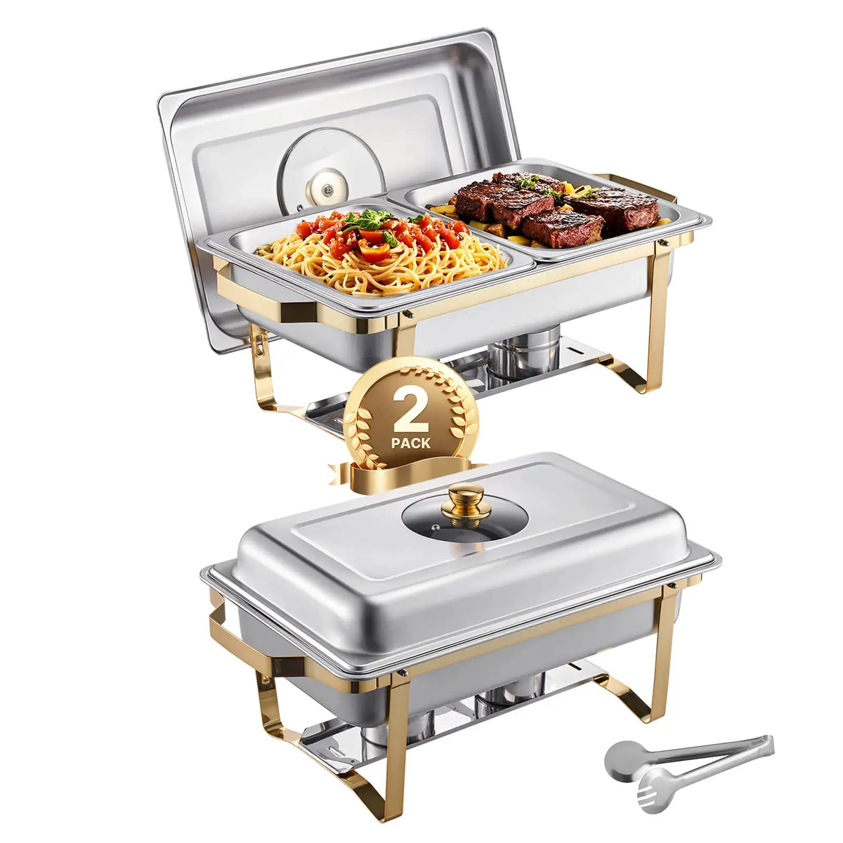 SucceBuy Pack Chafing Dish Buffet Set Stainless Steel Chafer — product view 8