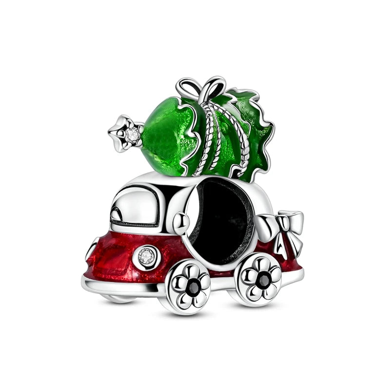 Silver Charm Pendant Christmas Stocking