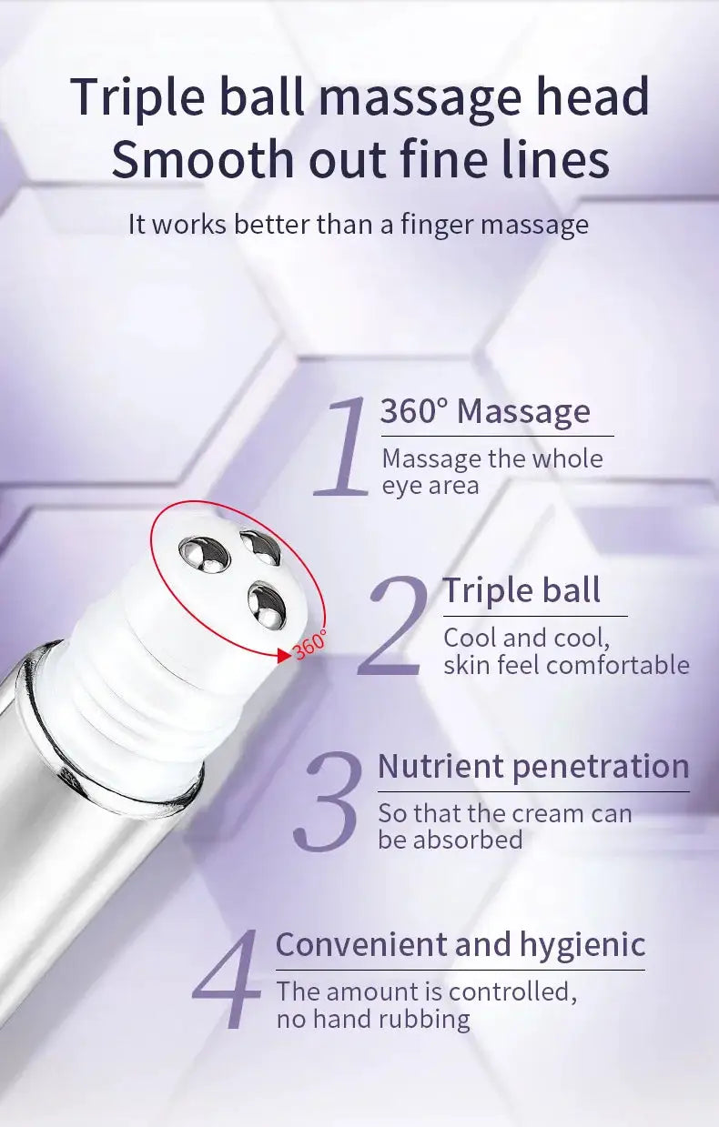 Anti Wrinkle Anti Dark Circle Eye Cream Roller Massager Moisturizing Eye Bags Anti Aging Hyaluronic Acid Eye Skin Care Products