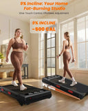 Walking Pad Treadmill Incline Handle Bar 3HP Motor 300Lb Capacity