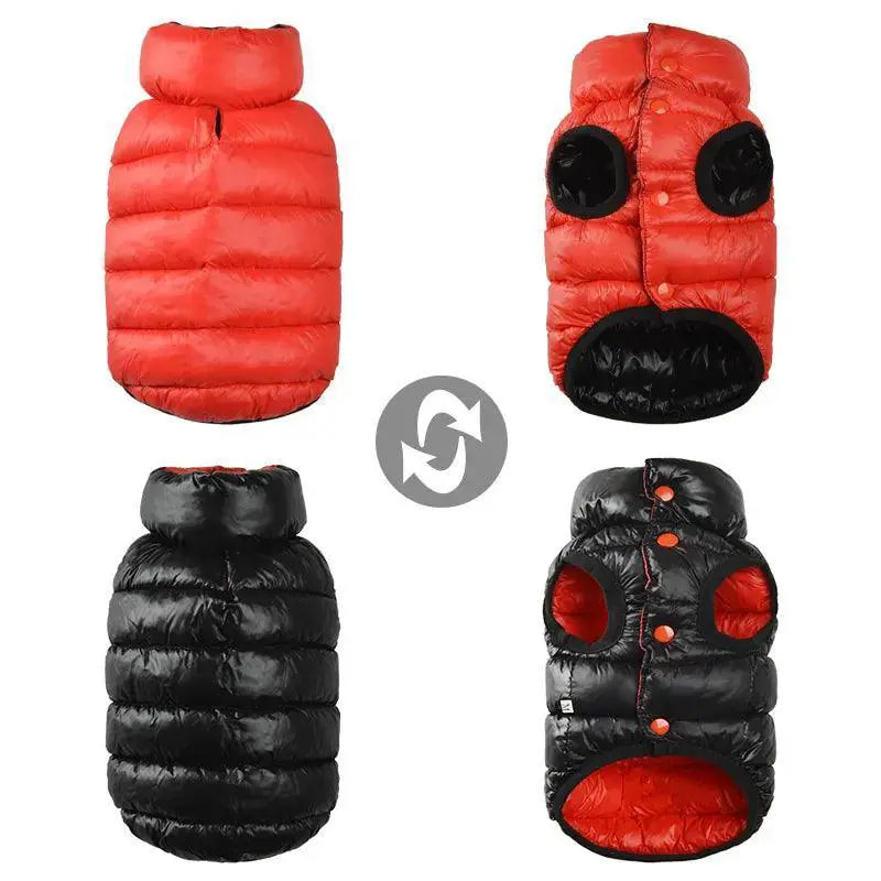 Winter Dog Vest Jacket Stylish Reversible Waterproof Coat