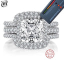 Square Moissanite Ring in Sterling Silver Cbtb