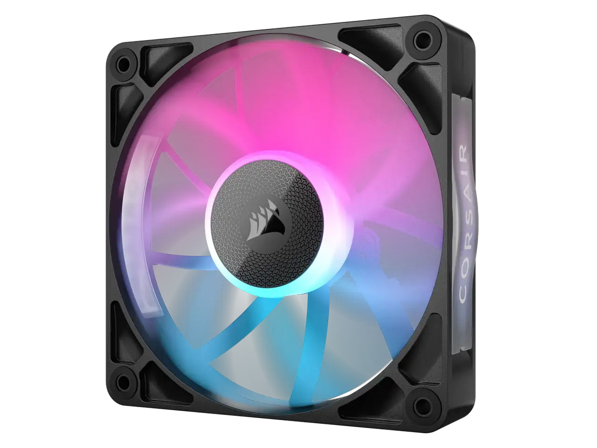 CORSAIR iCUE Link RX120 RGB 120mm PWM Fans with iCUE Link System Hub - Magnetic Dome Bearing - Triple Pack - Black