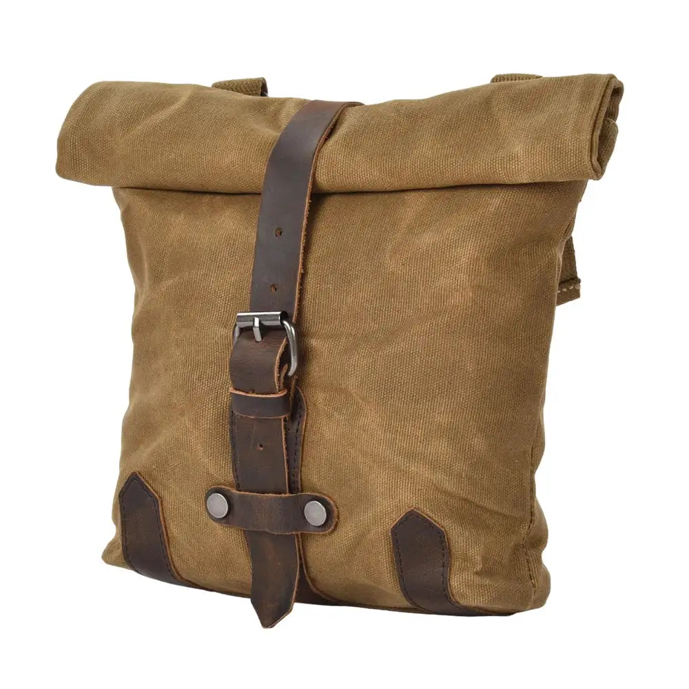 Satchel Vintage Motorcycle Side Bag Waterproof Oil Wax Canvas Hanging Bag for Small E-bike Hanging Toolkit