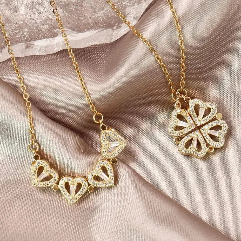 Stainless Steel Love Magnetic Clover Pendant Necklace Women - OurLum.com