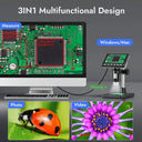 RIEVBCAU DM7 4.3'' Digital Microscope 1000X Coin Microscope 1080P Video Microscope for Adult Soldering With 8 LEDs Dropshipping