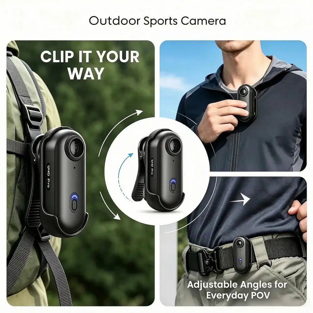 4K HD Mini Vlog Camera with WiFi Wireless Portable Action Body Cam for Sports Travel Photography Pocket Sized Video Recorder