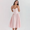 Mingmingxi Elegant Dress for Summer Pink Midi Dress