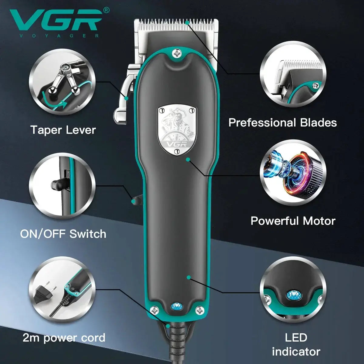 VGR V123 Professional Hair Clipper Cutting Machine