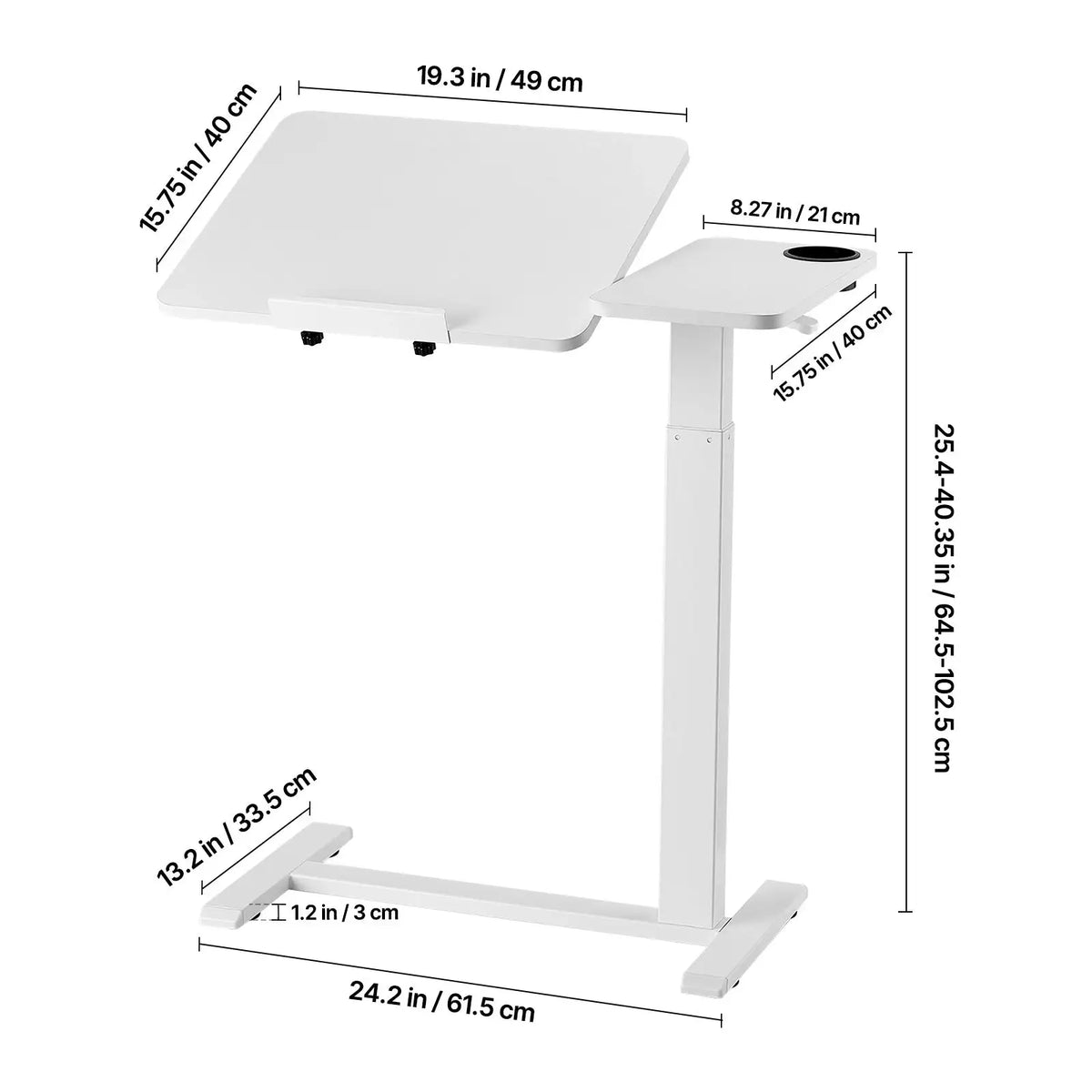 Adjustable Overbed Table With Rolling Casters — product image 9