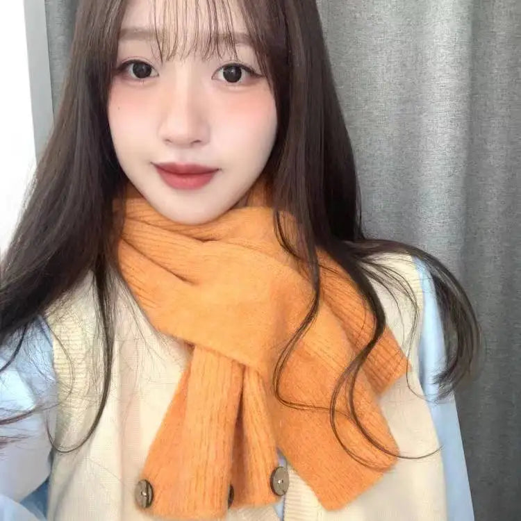 Button Knit Winter Scarf
