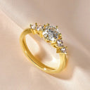 Gold Moissanite Engagement Ring