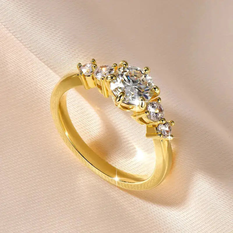Gold Moissanite Engagement Ring — product image 3