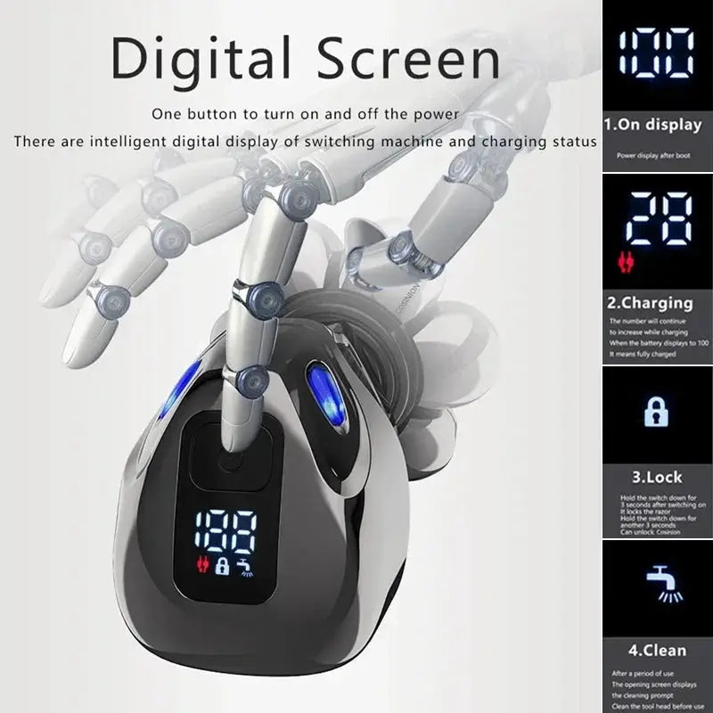 5 In 1 4D Men's Rechargeable Bald Head Electric Shaver
