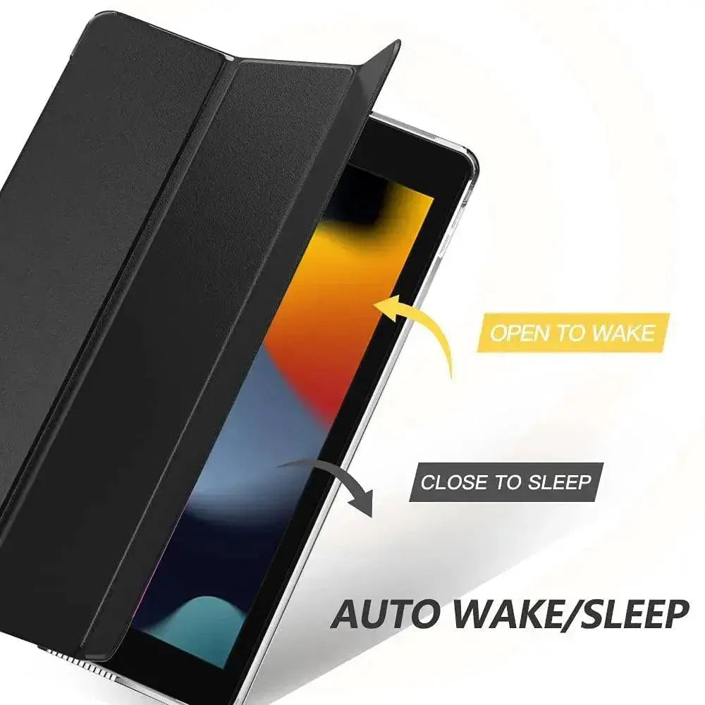 iPad Stylish Flip Smart Cover With Tempered Glass
