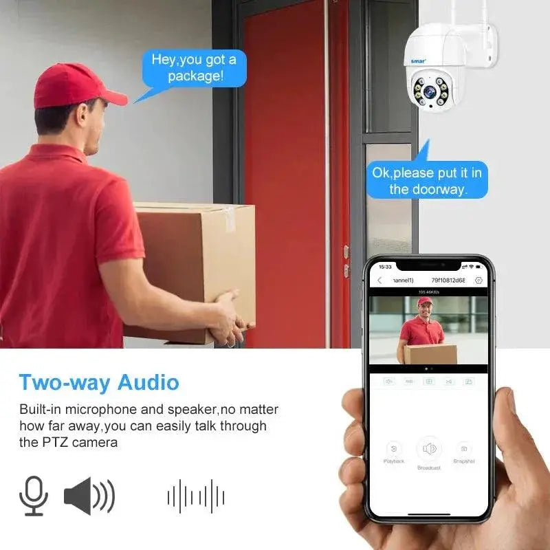 Smart 4K WiFi Outdoor Security Camera With AI Detection