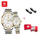 OLEVS Luxury Couple Watches Waterproof Timepieces for Couples