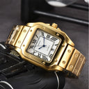 Men's Luxury Square Dial Steel Strap Watch Elegance Redefined