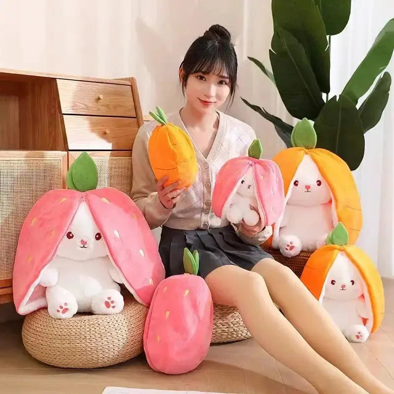 Transformation Fruit Rabbit Plush Toys With Sleep Pillow